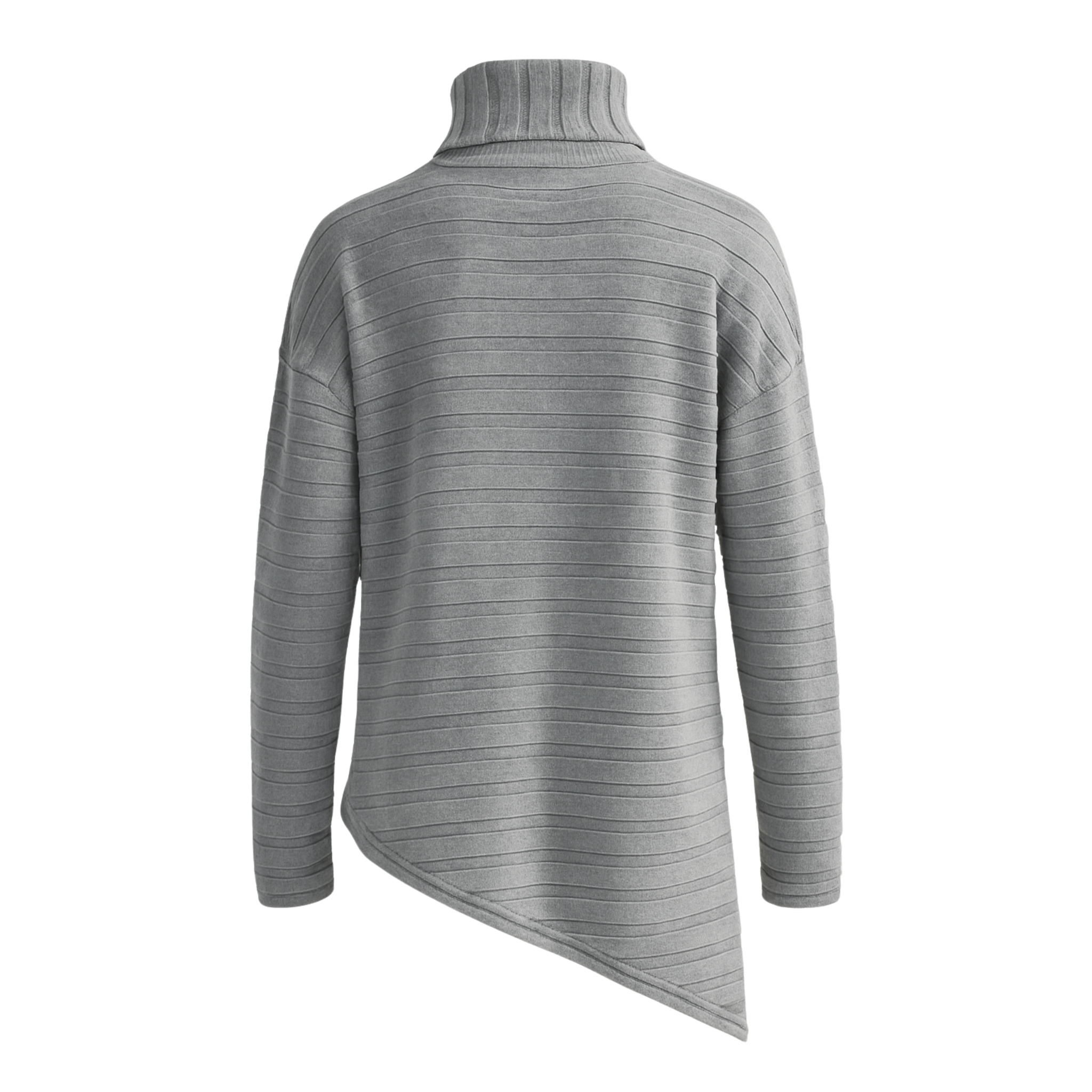 Turtleneck Sweater Asymmetric Hem
