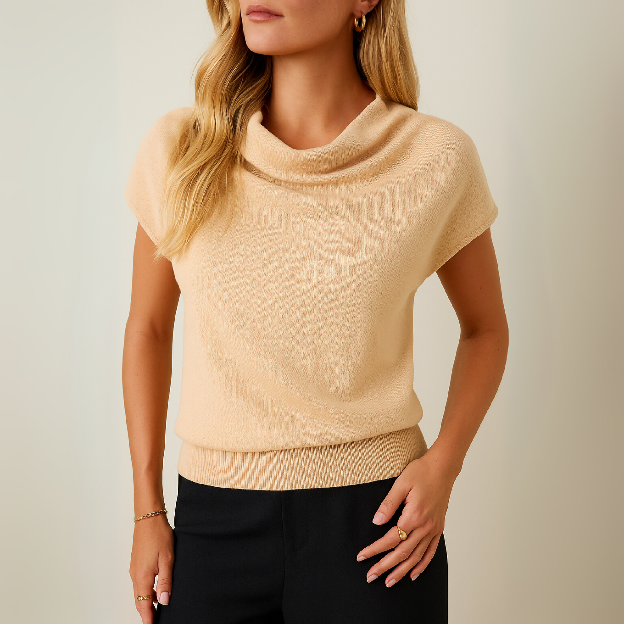 Cowl Neck Knit Top