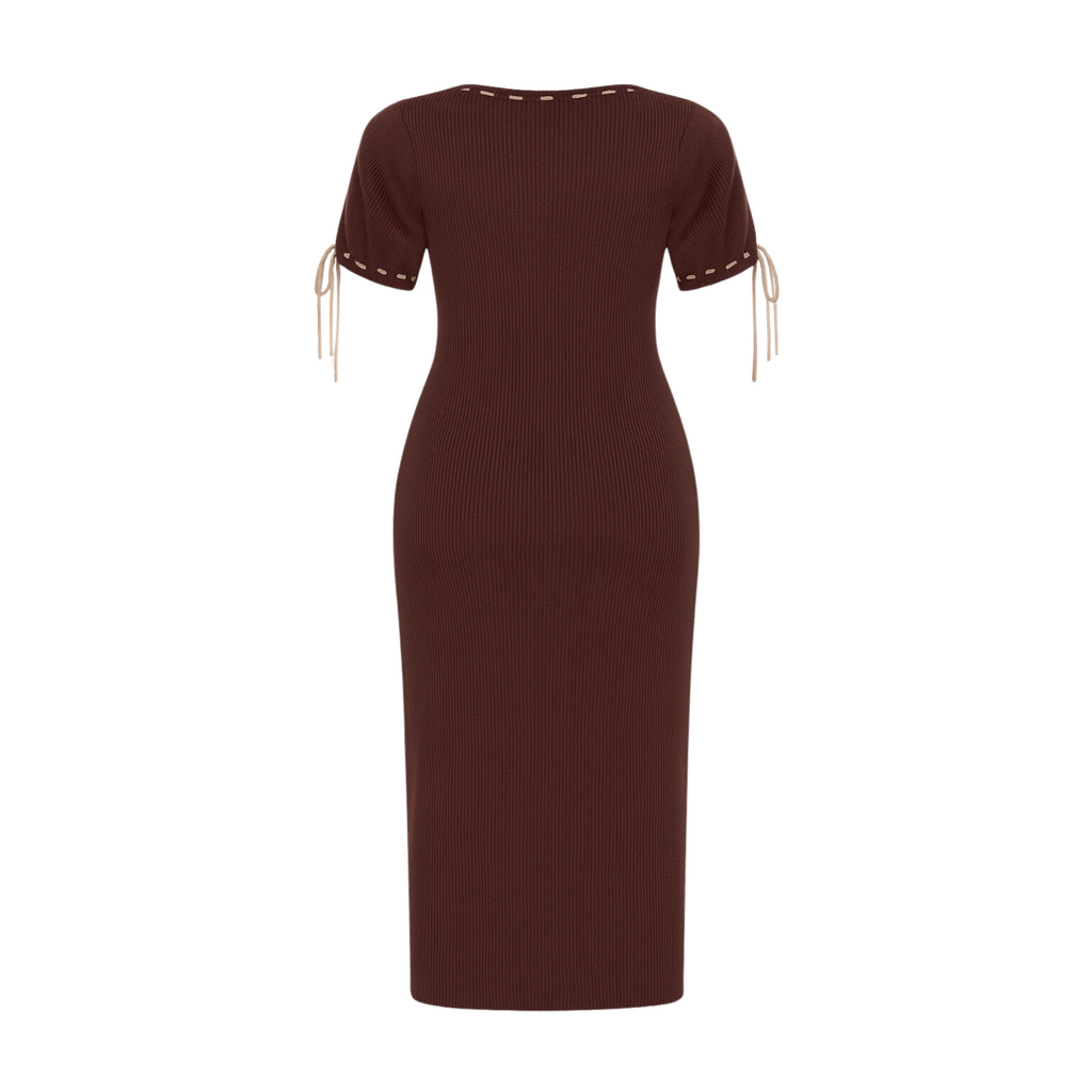 Puff Sleeve Ribbon Dress