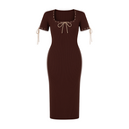 Puff Sleeve Ribbon Dress