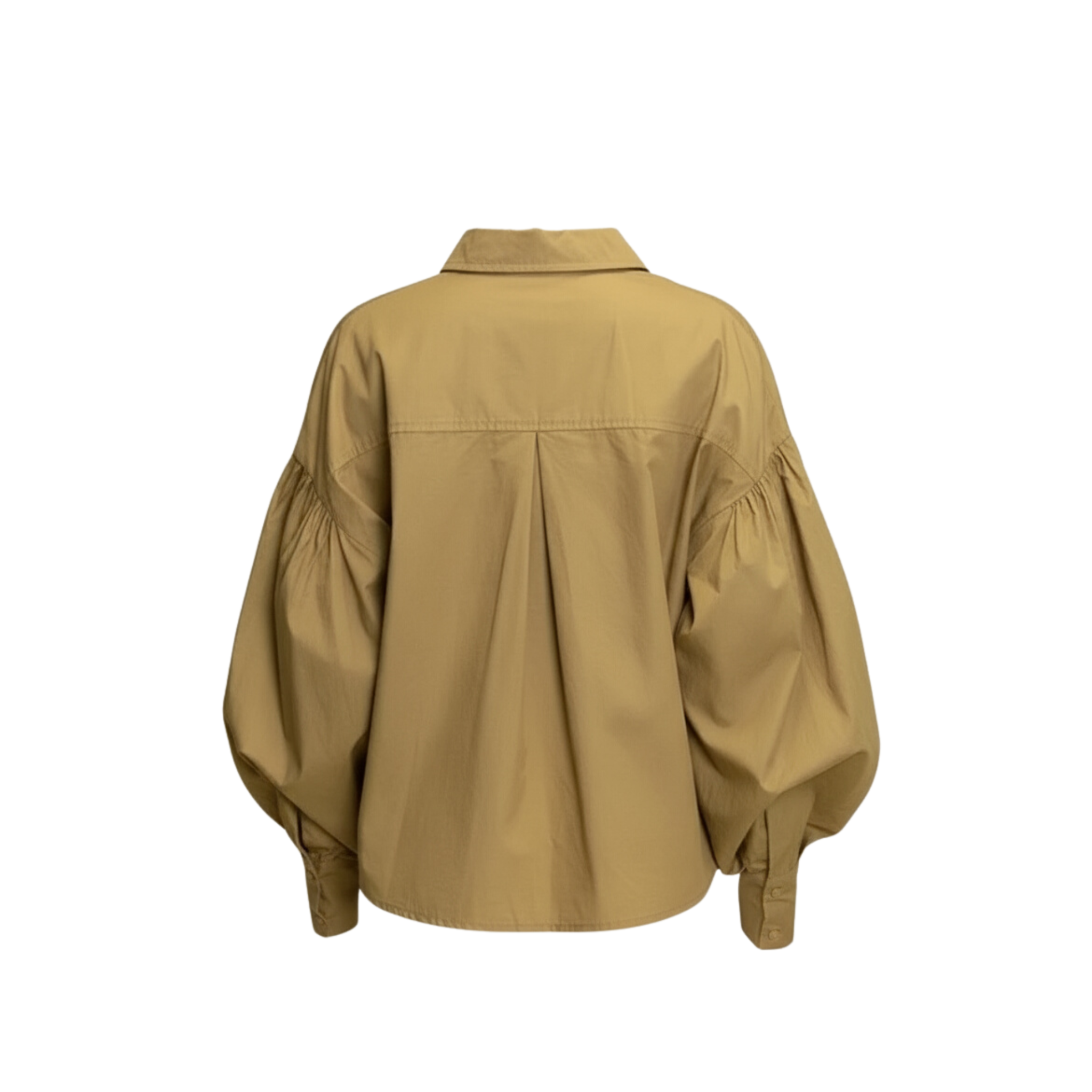 Classic Button-Up Balloon Sleeve Shirt
