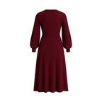Sweater Knit Midi Dress | Red Plus Size U-Neck Dress