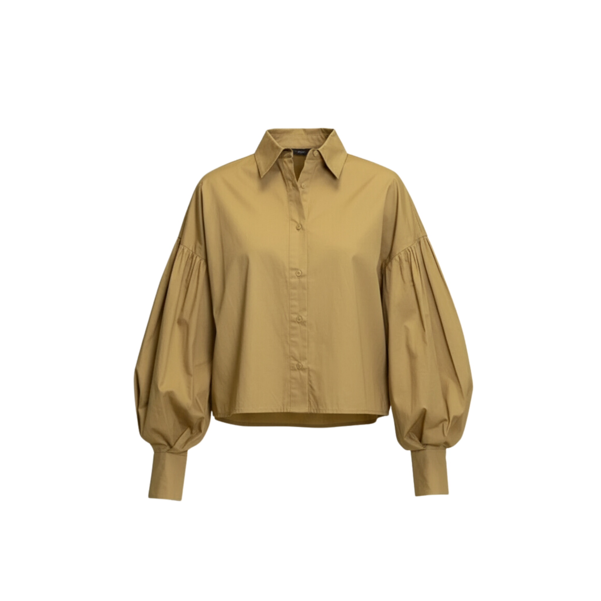 Classic Button-Up Balloon Sleeve Shirt