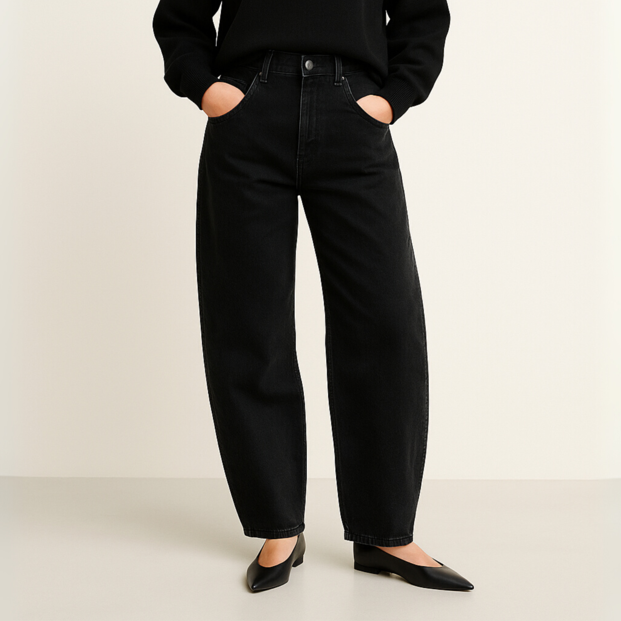 Mid-Rise Barrel Jeans