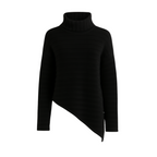 Turtleneck Sweater Asymmetric Hem