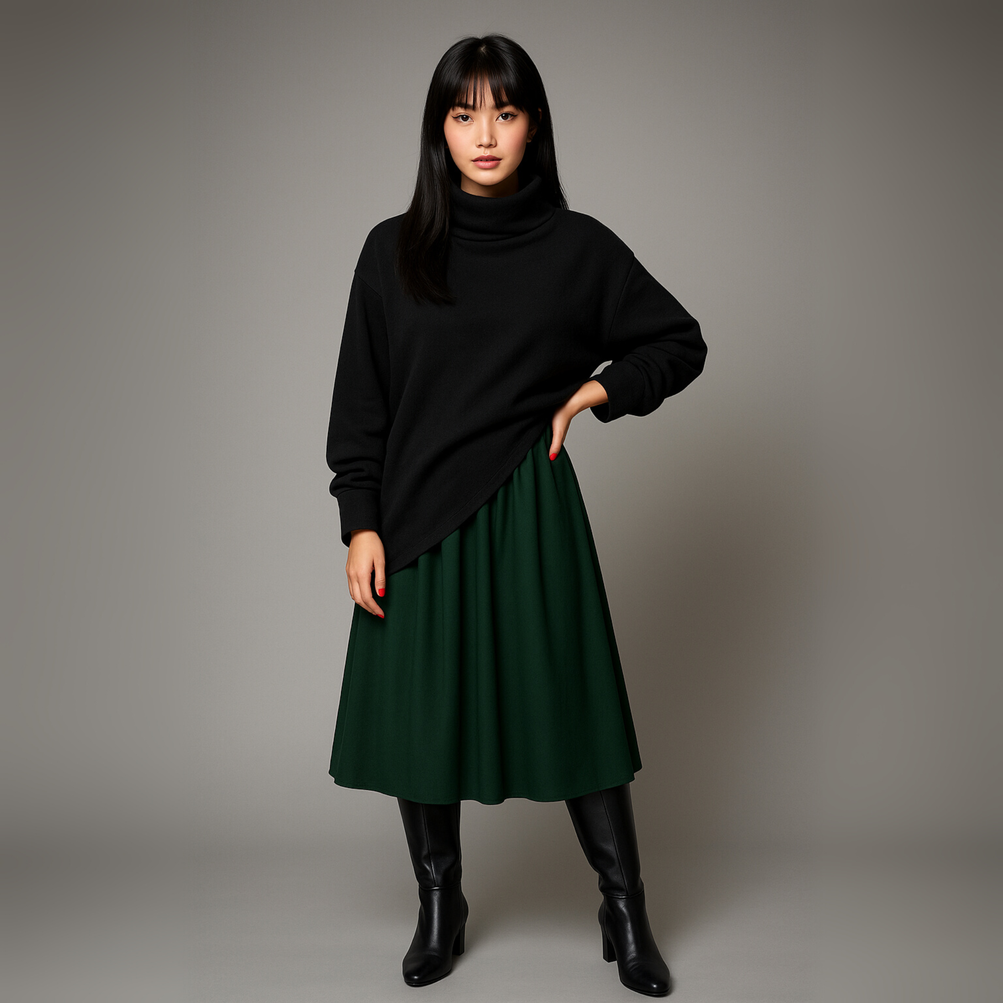 V-Neck Front Tied Fit & Flare Midi Dress