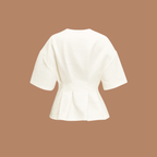 Textured Jacquard Peplum Blouse