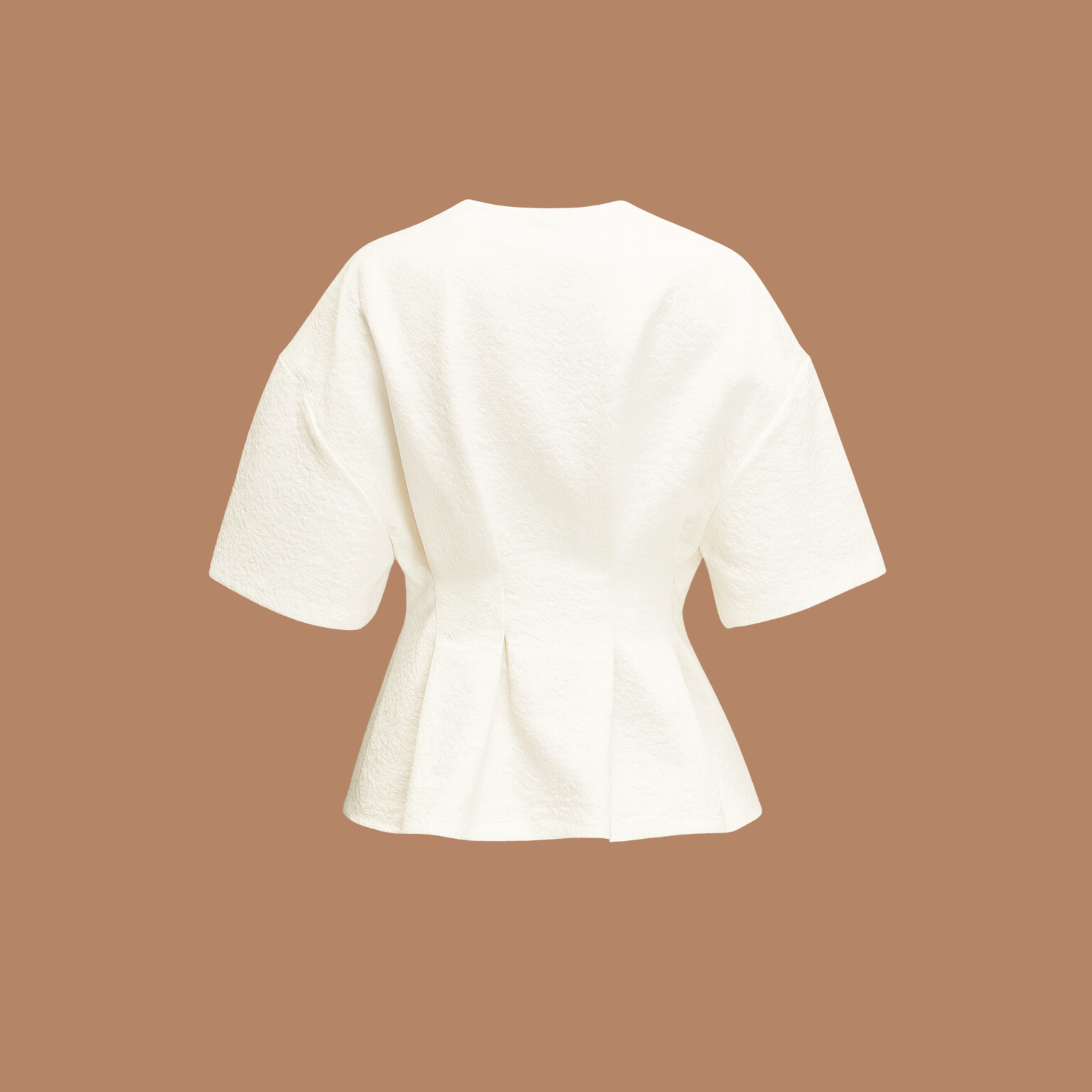 Textured Jacquard Peplum Blouse