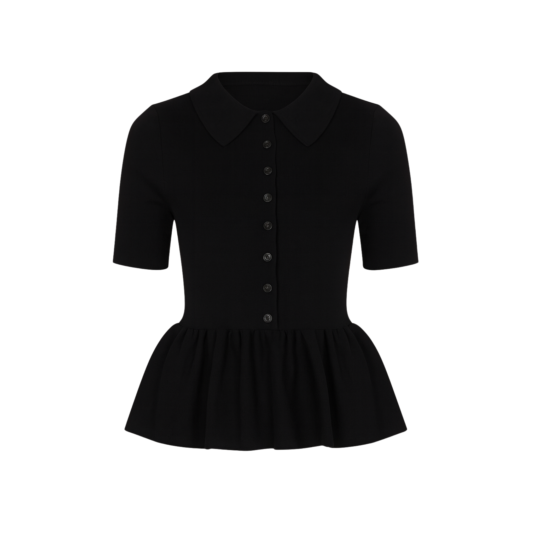 Button Down Peplum Top
