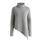 Turtleneck Sweater Asymmetric Hem
