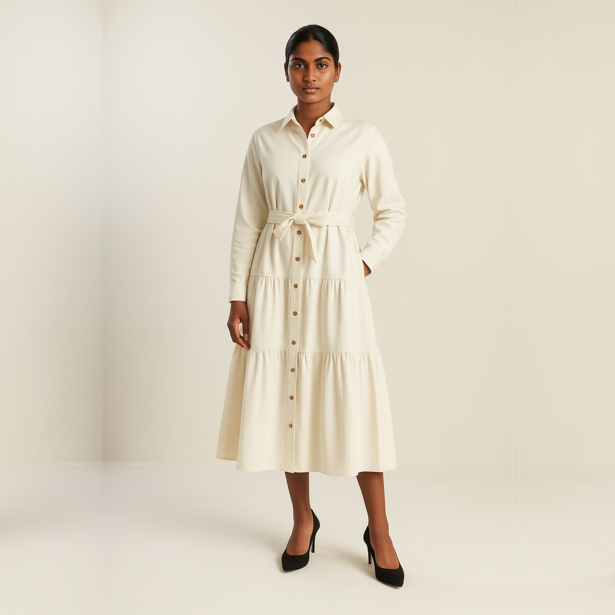 Twill Midi Dress